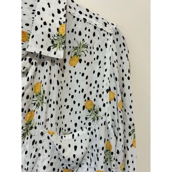 Velvet Heart White Pineapple Print Button Down - S - Picture 2 of 7